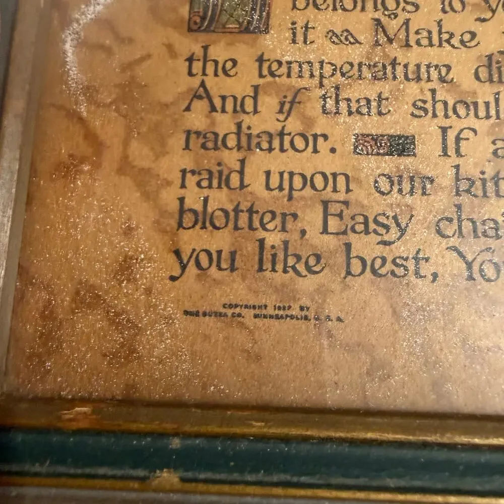 Vintage “Welcome, Guest!” Framed Poem J.P. McEvoy Buzza Mid Century Art 1937